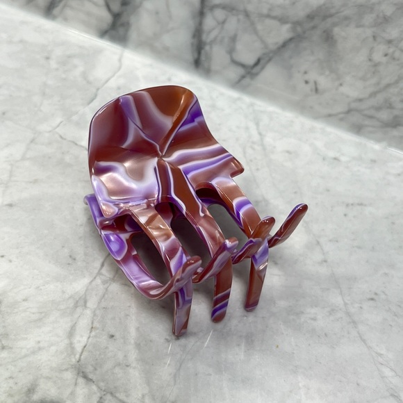 Chunks Jumbo Claw Clip for thick hair, pink purple marble, Curly Hair, Large - Picture 3 of 6